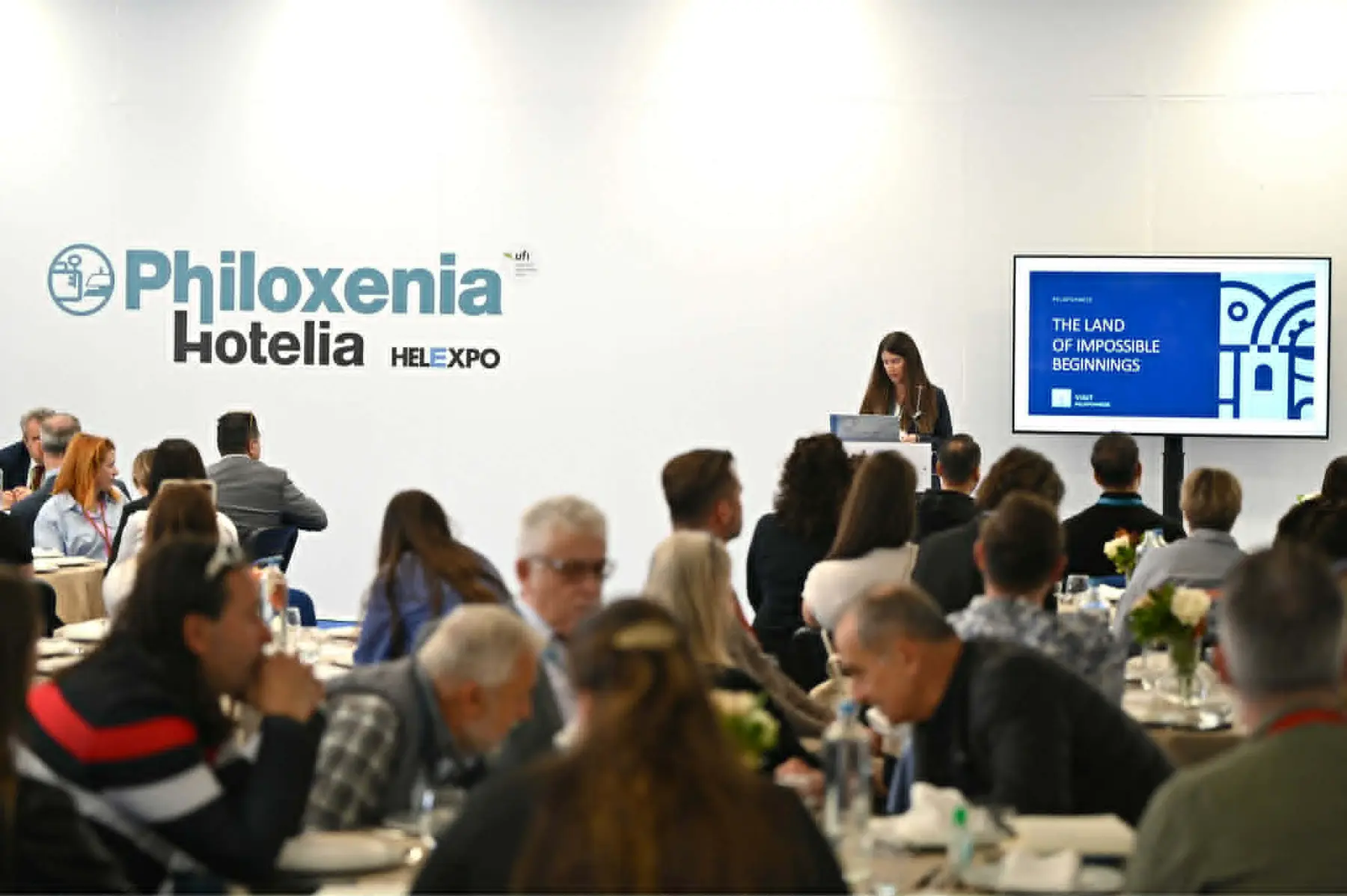 Vivi Gialou presenting at Philoxenia